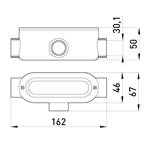 Соединитель ревизионный Т-образный для труб 1", e.industrial.pipe.db.revise.t.1" Enext i0560003