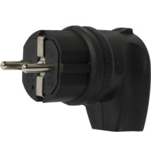 Вилка угловая каучуковая с заземлением, 16А, e.plug.rubber.angle.027.16 Enext