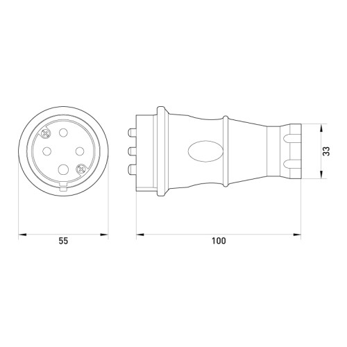 Силовая вилка переносная каучуковая 4п., 16А, e.plug.rubber.060.16 Enext s9100035
