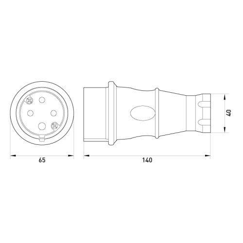 Силовая вилка переносная каучуковая 4п., 32А, e.plug.rubber.070.32 Enext s9100032