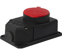 Силовая розетка стационарная с защитной каучуковой крышкой 4п., 16А, e.socket.rubber.062.16 Enext