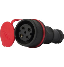 Силовая розетка переносная с защитной каучуковой крышкой 4п., 32А, e.socket.rubber.071.32 Enext
