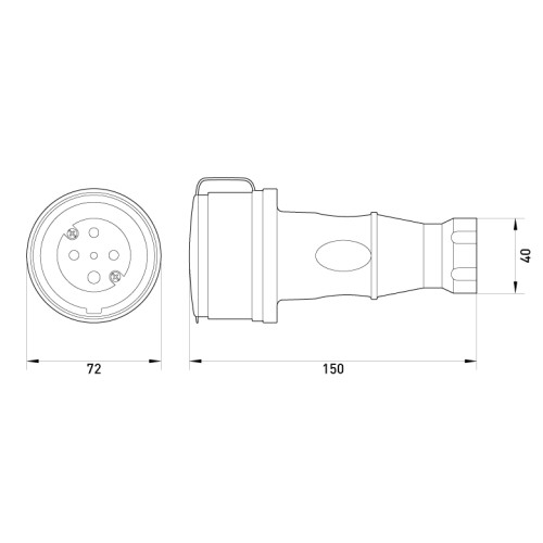 Силовая розетка переносная с защитной каучуковой крышкой 4п., 32А, e.socket.rubber.071.32 Enext s9100033