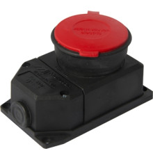 Силовая розетка стационарная с защитной каучуковой крышкой 4п., 25А, e.socket.rubber.315.25 Enext