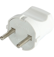 Вилка бытовая без заземлением, 10А белая, e.plug.001.10 Enext