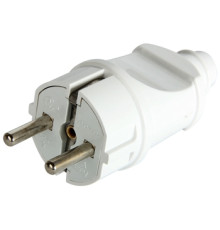 Вилка бытовая заземлением, 16А прямая белая, e.plug.straight.003.16,з Enext