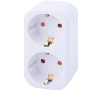Тройник бытовой 2 гнезда, 2P+PE, 16А, с заземлением, e.socket.002.16.3 Enext