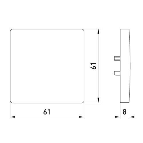Клавиша одинарная алюминий, e.lux.11011L.pn.aluminium Enext ins0040094