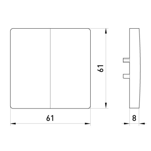 Клавиша двойная белая, e.lux.11021L.pn.white Enext ins0040017