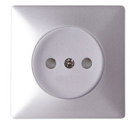 Панель для розетки без заземлением алюминий, e.lux.12211L.pn.aluminium Enext
