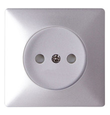 Панель для розетки без заземлением алюминий, e.lux.12211L.pn.aluminium Enext