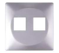Панель к двойной розетке под Jack RJ12 или RJ45, алюминий, e.lux.16121L.pn.aluminium Enext
