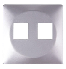 Панель к двойной розетке под Jack RJ12 или RJ45, алюминий, e.lux.16121L.pn.aluminium Enext