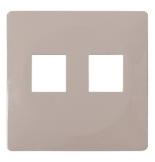 Панель к розетке двойной под Jack RJ12 или RJ45, слоновая кость, e.lux.16121L.pn.ivory Enext