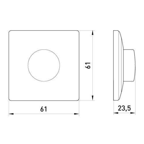 Панель для поворотного диммера, алюминий, e.lux.13011L.13006C.pn.aluminium Enext ins0040104