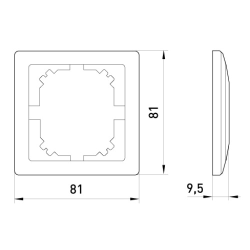 Рамка 1-местная, антрацит, e.lux.10024L.1.fr.anthracite Enext ins0040048
