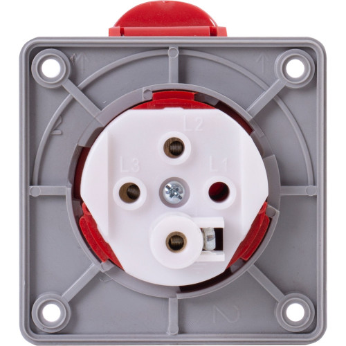Силовая встраиваемая розетка 3Р+Z, 400В, 16А, IP44, Tarel Tarel-051