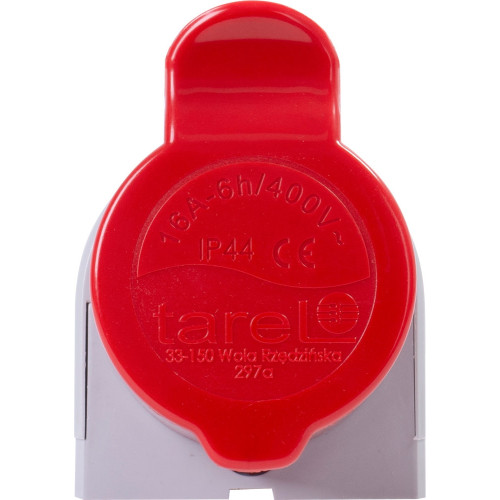 Силовая розетка стационарная 3Р+Z, 400В, 16А, IP44, Tarel Tarel-047