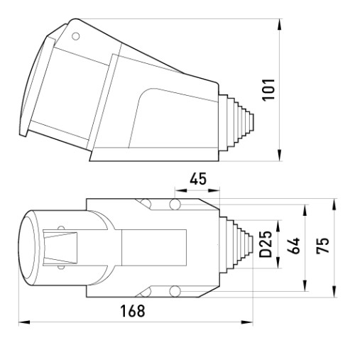 Силовая розетка стационарная 3Р+Z, 400В, 16А, IP44, Tarel Tarel-047