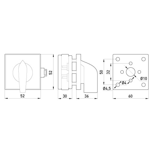 Пакетный переключатель щитовой, на DIN – рейку, 1p, 0-1, 16А, LK16/1.216-ZP/45 TAREL 8367-200
