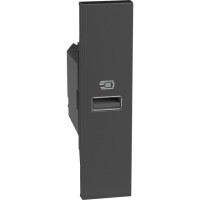 Розетка USB на тип - А 15 Вт/3000мА 1 модуль, черный, Bticino Living Now