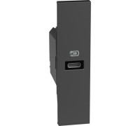 Розетка USB на тип - C 20 Вт/3000мА 1 модуль, черный, Bticino Living Now