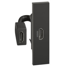 Розетка HDMI с предварительным подключением 1 модуль, черный, Bticino Living Now