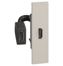 Розетка HDMI с предварительным подключением 1 модуль, песочный, Bticino Living Now