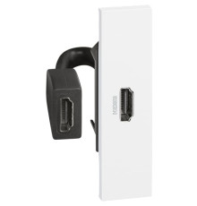 Розетка HDMI с предварительным подключением 1 модуль, белый, Bticino Living Now