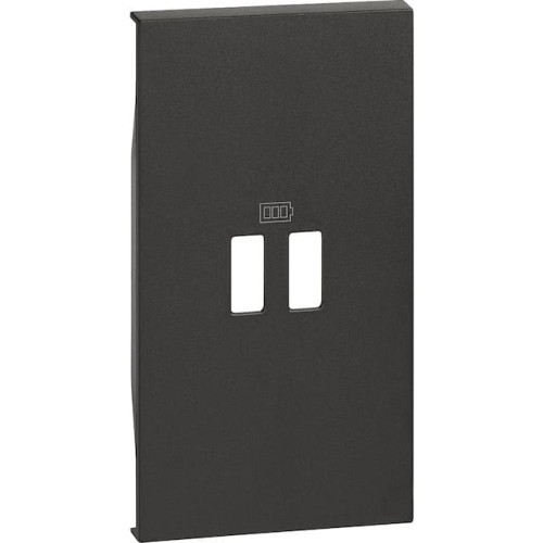 Розетка USB на 2 разъёма тип - C/тип - C 3000мА 2 модуля, черный, Bticino Living Now