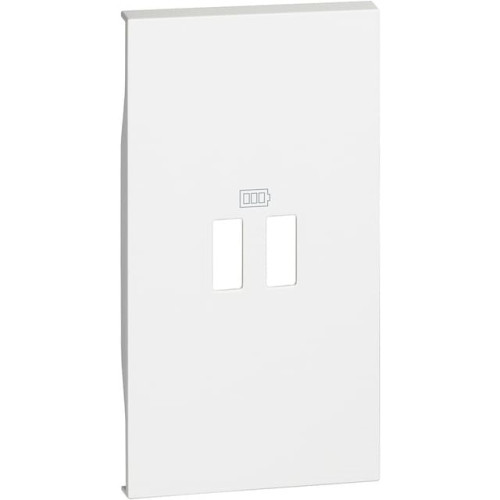 Розетка USB на 2 разъёма тип - A/тип - C 3000мА 2 модуля, белый, Bticino Living Now