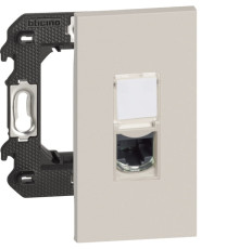 Розетка компьютерная RJ45 cat5e UTP 2 модуля, песочный, Bticino Living Now