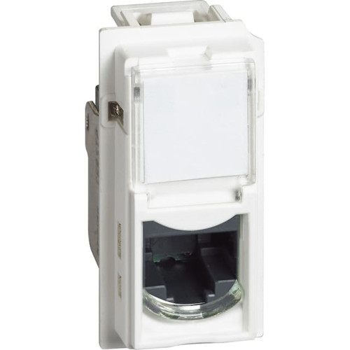 Розетка телефонная/компьютерная RJ11/RJ45 cat5e UTP 2 модуля, белый, Bticino Living Now
