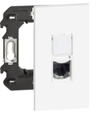 Розетка компьютерная RJ45 cat5e UTP 2 модуля, белый, Bticino Living Now