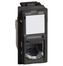 Механизм розетки компьютерной RJ45 cat5e UTP 1 модуль. черный. Bticino Living Now. KG4279C5E