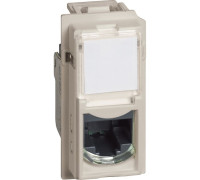 Механизм розетки компьютерной RJ45 cat5e UTP 1 модуль. песочный. Bticino Living Now. KM4279C5E