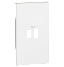 Лицевая панель USB зарядки 2 модуля. белый. Bticino Living Now. KW12C