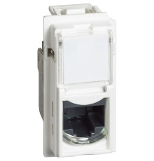 Механизм розетки компьютерной RJ45 cat5e UTP 1 модуль. белый. Bticino Living Now. KW4279C5E