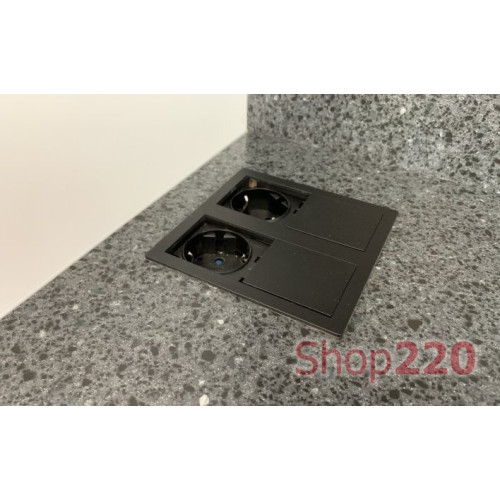 Врезная розетка в стол 220В + USB тип А+С, черный, Versahit ASA 060.15F.00045