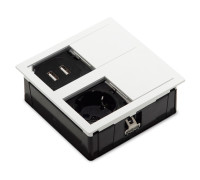 Врезная розетка в стол 220В + USB, белый, Versahit ASA 060.15F.00015