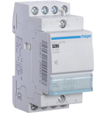 Контактор бесшумный 25 A, 230В, 2но + 2нз, Hager ESC427S