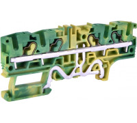 Клемма пружинная заземляющая ESH-EFCE.4/2+2 (4 мм кв, желто-зеленый, 2вх.+2вых., push-in)