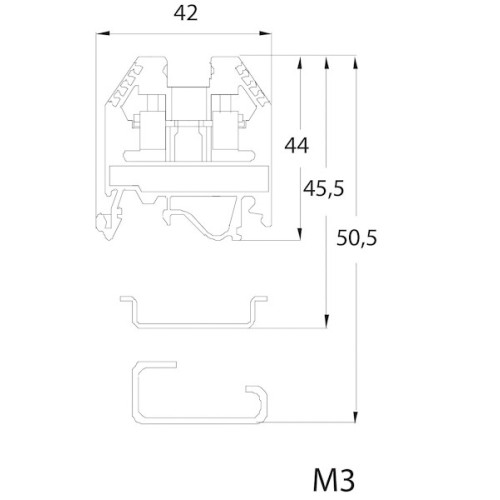 Клемма винтовая двухуровневая VS 2.5 NA (2,5 mm2_бежевая) ETI 3901243