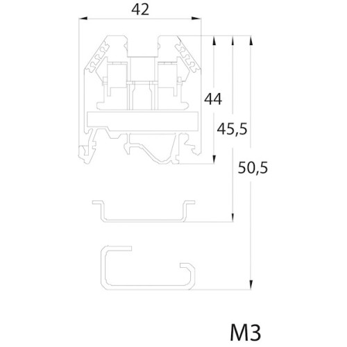 Клемма винтовая двухуровневая VS 4 NA (4 mm2_бежевая) ETI 3901277