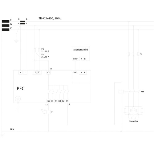 Регулятор реактивной мощности PFC 6 RS (6 ступеней, 97х97) ETI 4656905