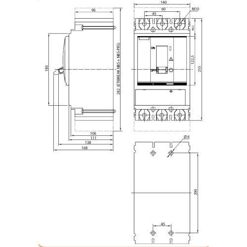 Автоматический выключатель 315A 3P, 50кА, (0.7-1)In/(5-10)In, NBS-TMD 400/3S ETI 4673105