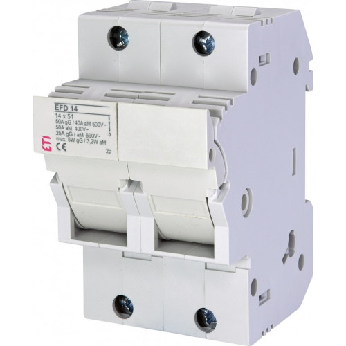 Разъединитель для предохранителей EFD 14 2P 50A 690V AC ETI 2560003