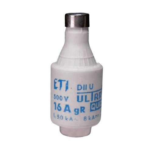 Сверхбыстрый предохранитель DII UQ 20A 500V gR (50 kA) для защиты полупроводников ETI 4322006