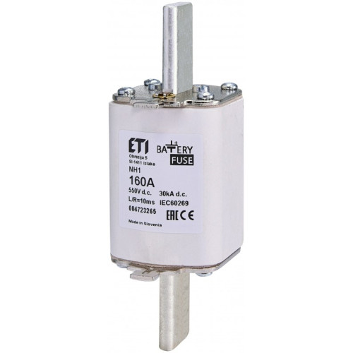 Предохранитель для защиты аккумуляторных батарей NH-1 Battery 160A 550V DC ETI 4723265