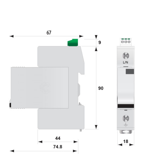 Ограничитель перенапряжения ETITEC V T12 280/12,5 (1+0) ETI 2442900